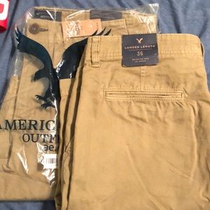 Two pair of American Eagle khaki shorts